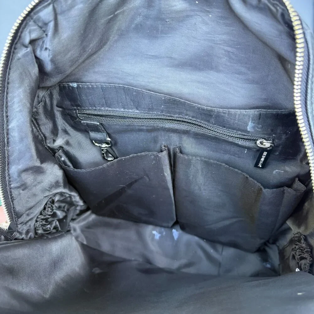 The Honest Company Black Faux Leather Vegan Backpack Diaper Bag